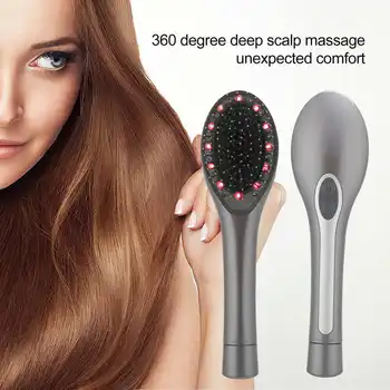 

Electric Mini Hair Scalp Massager Brush Negative Ion Anti-Static Hair Comb Hair Care Salon Massager Styling Tool Home Use Gray