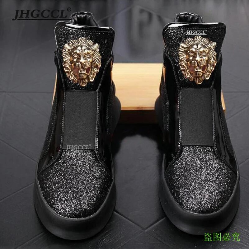 NEW Brand designer High quality leather loafers men shoe with thick low rivets casual board height zapatos sapatos | Обувь