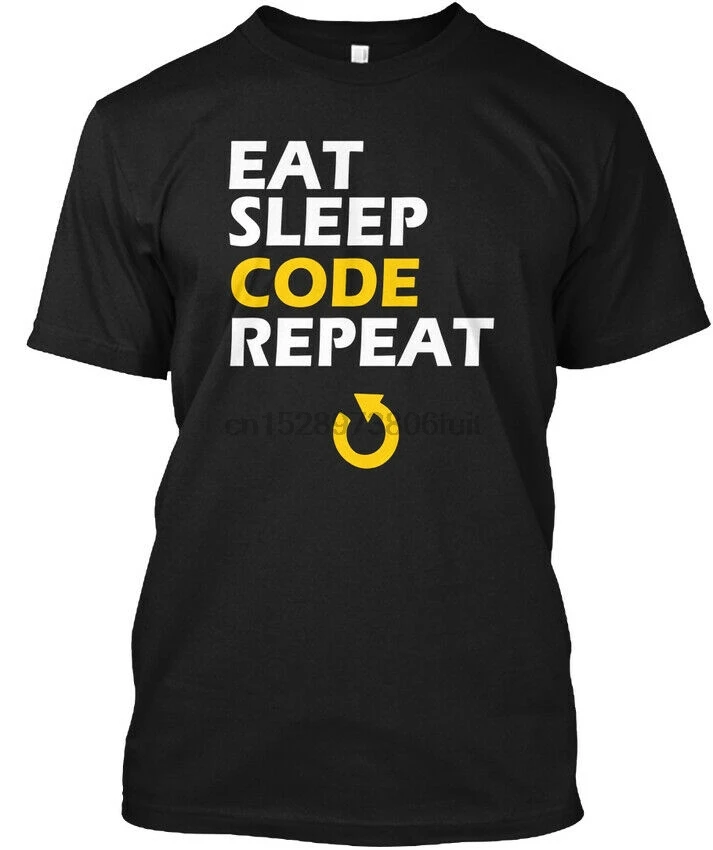 Eat Sleep Code Geek компьютерная Science программист Nerd-футболка без тегов | Мужская одежда