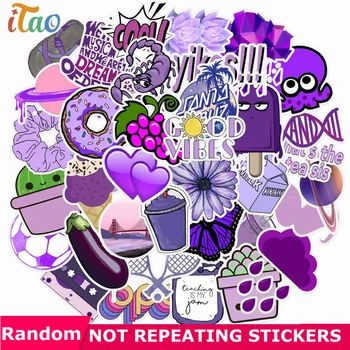 

10/20/30/40/50PCS Cartoon Purple Stickers Waterproof PVC Skateboard Guitar Luggage Luggage Laptop Vsco Girl Stickers Kids Toys