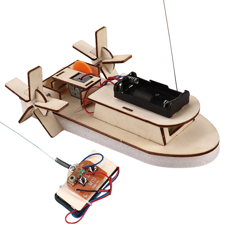 Crianças diy sem fio rc modelo científico experimento kit educacional haste brinquedos|Barcos RC| -