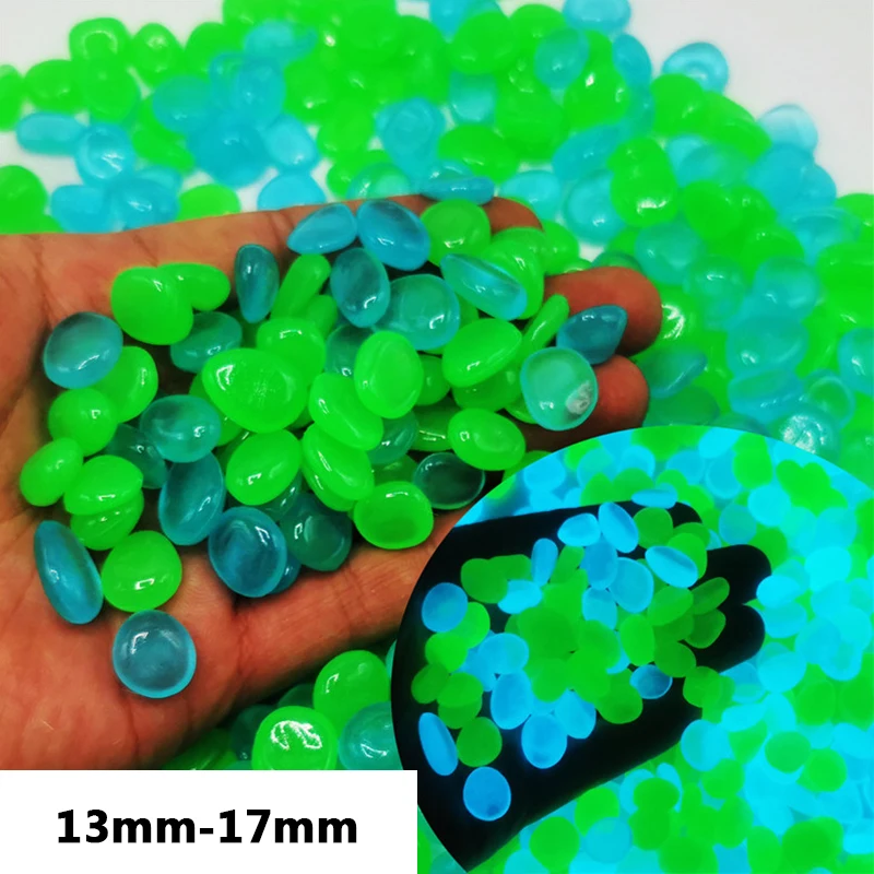 300 pcs/Pack Luminous Little Stones Garden Decor Glow In Dark Decorative Outdoor Fish Tank Rocks
