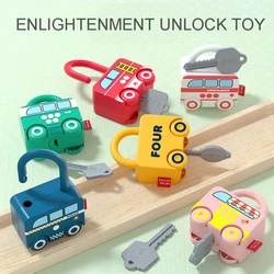 3 pçs brinquedos matemáticos educativos aprendizagem desbloquear correspondência chave digital contagem cores do carro aprendizagem montessori material crianças brinquedo