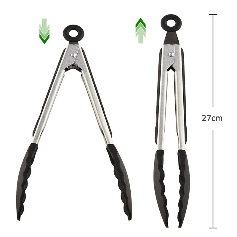 2Pcs BBQ Tongs Basting Brush Set Silicone Oil Brush Kitchen Tongs BBQ Grill Food Tongs Barbecue Tongs Oil Sauce Brush BBQ Tools (10)