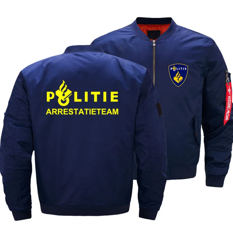 Ma1 курточка-бомбер, голландская полиция, Мужская одежда, уличная зимняя куртка, пальто, ветровки, военная куртка для мужчин - Цвет: Blue