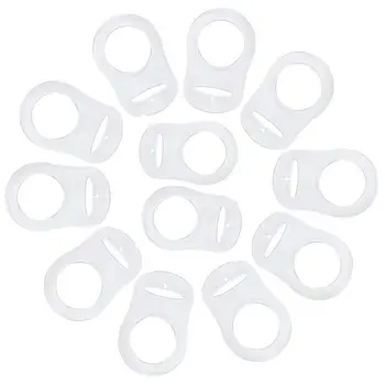 

12pcs Transparent Silicone Button Ring Dummy Pacifier Holder Clip Adapter for Baby MAM Soother