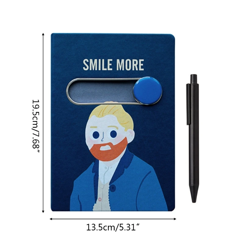 

B6 Cartoon Rabbit Sliding Unlock Notebook Pen Set Leather Diary Journal Planners