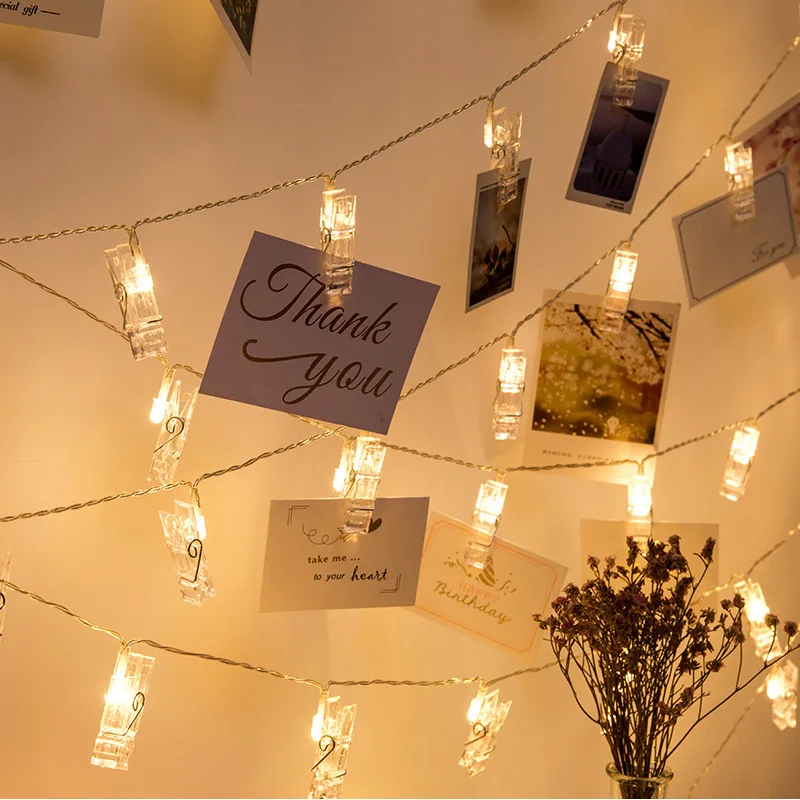 

LBTFA 1.5M 6M 3M Photo Clip Holder LED String lights For Christmas New Year Party Wedding Home Decoration Fairy lights Battery