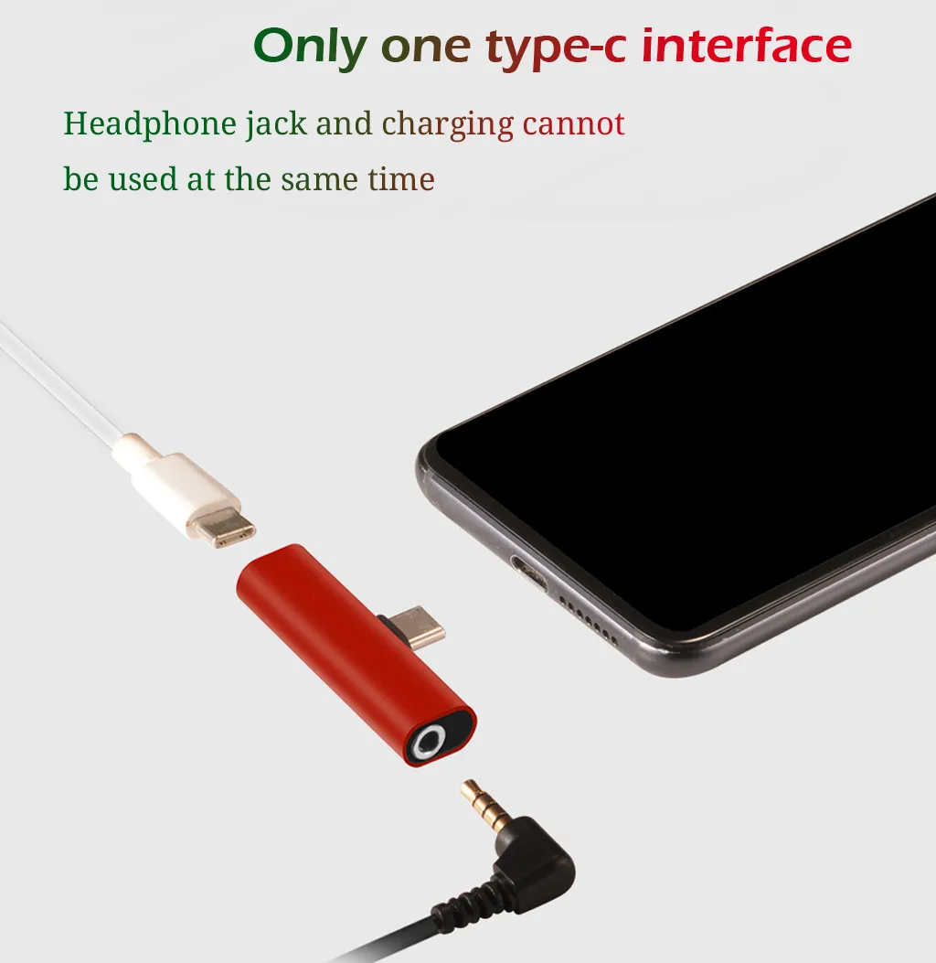 Франшиза прямой без помех 2в1 USB usbc-тип C до 3,5 мм Aux аудио кабель адаптер наушники с микрофоном запись