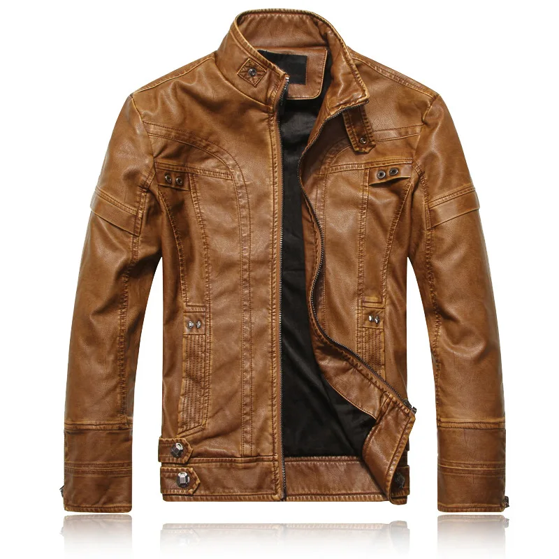 Для мужчин искусственная(-ый) Куртки осень-зима мотоциклетные байкерские Искусственная кожа куртка Мужская толстый бархат пальто плюс Размеры M-5XL