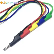 1 шт Двухсторонний Stapelbare разъем 4 мм типа «банан» Man Jack hoogspanning siliconen draad мультиметр Тестовый Кабель шнур M/M 1 м