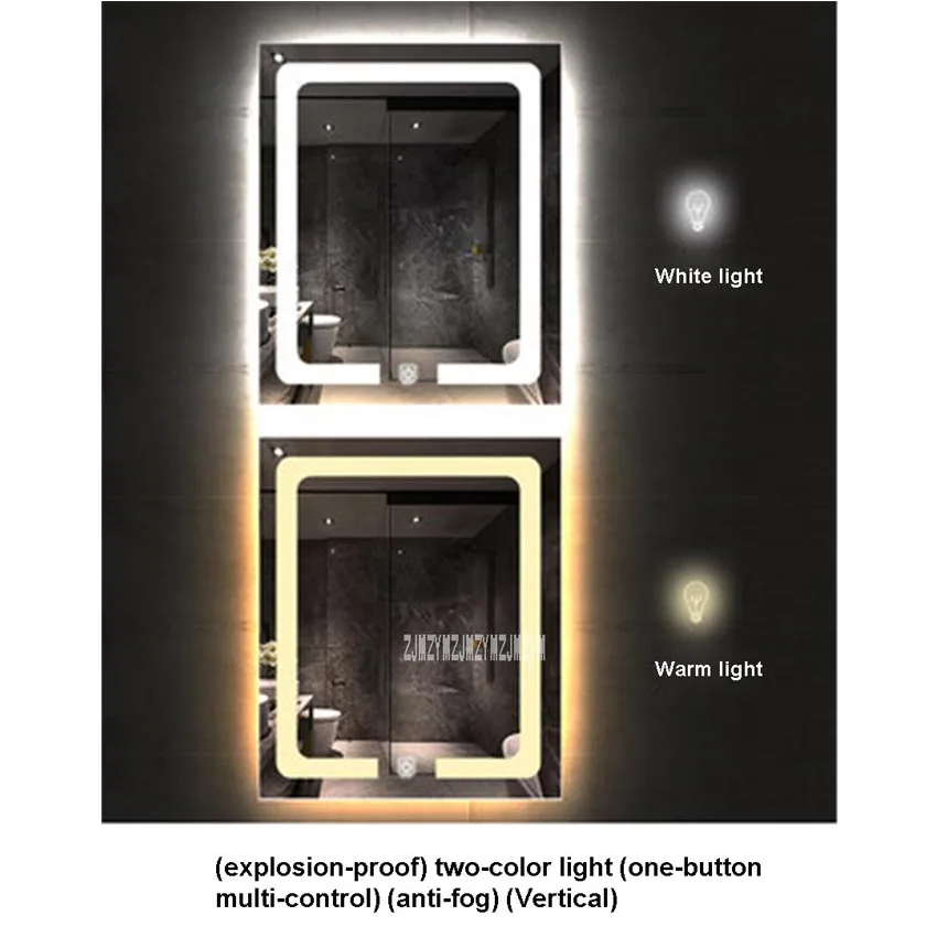 CTL300 умное настенное зеркало для ванной комнаты прямоугольный сенсорный выключатель противотуманное зеркало для ванной со светодиодной подсветкой 110 V/220 V(700x900mm - Цвет: 110V A1 700x900mm