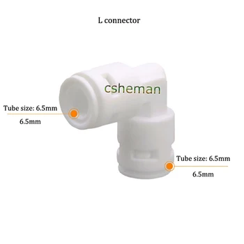 

ROwater purifier pure water machine joint fittings 1/4" 3/8"OD Hose Connection 90 elbow valve switch Quick Coupling Connector
