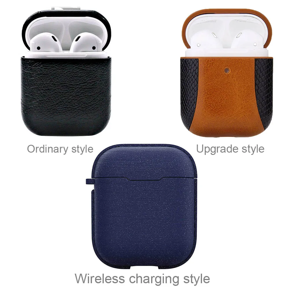 Роскошный чехол для наушников для Apple Airpods ремешок из натуральной кожи с кнопками чехол для наушников Аксессуары для наушников для Airpods чехол
