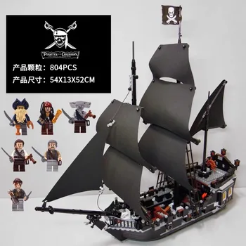 

16006 The Black Pearl Pirates of the Caribbean Ship Compatible 4184 Model Building Kits Blocks Bricks Education Toys 804Pcs