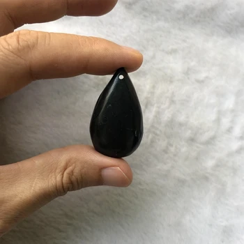 Russia shungite !1pcs 100% natural shungite bead pendant,pear drop healing gem stone pendant,energy healing gem stones 30mm+