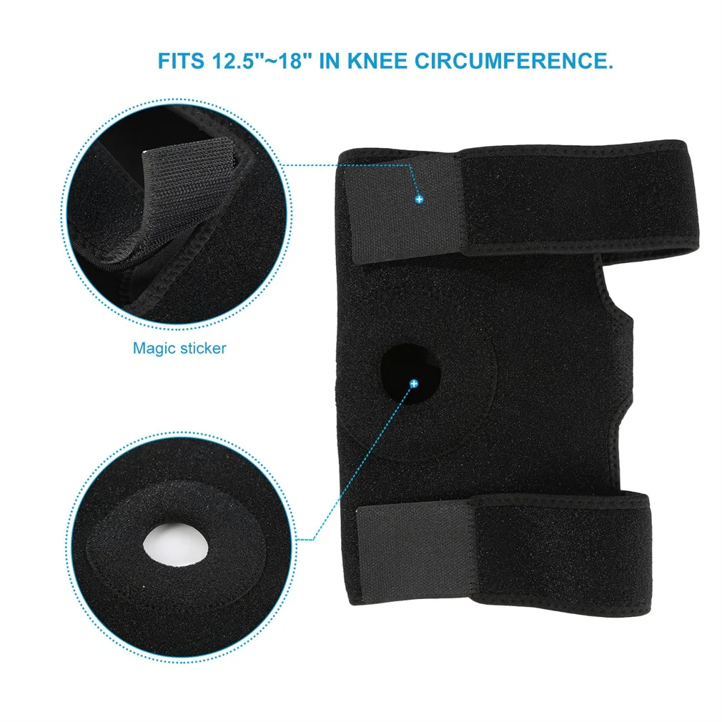 

Black Outdoor Breathable Nylon Neoprene Knee Support Sleeve Active Wear Adjustable 3 Strap Closure Ultimate Protection