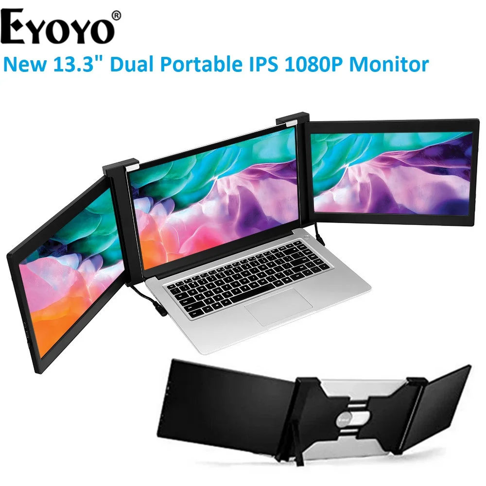 

Eyoyo Dual Portable IPS Monitor 13.3" 1920x1080 USB-C HDMI Gaming Display FHD PS4 Laptop Screen for Switch Laptop PS4 Raspberry