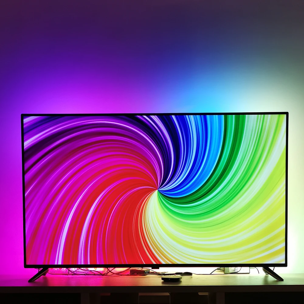 Set di retroilluminazione della luce ambientale fai-da-te schermo da sogno  4K HDTV indirizzabile WS2812B striscia LED RGB USB Kit 4m 5m compatibile  HDMI con TV Box - AliExpress