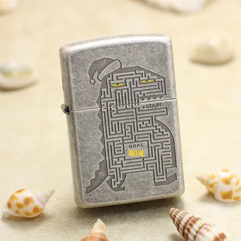 

Genuine Zippo oil lighter copper windproof Monster Maze carving cigarette Kerosene lighter Gift With anti-counterfeiting code