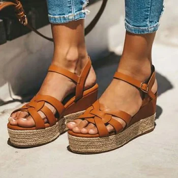 

Leather Women Sandals Spring New Ladies Sandals Women's Shoes Fashion Wild Student Sandals 2020 New Women's Shoes