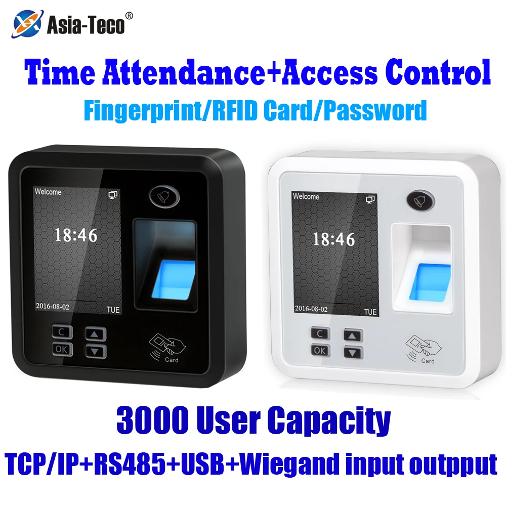 3000 Utente Impronta Digitale Dipendente Presenze Presenze Controllo Accessi Macchina Rfid 125Khz Lettore Autonomo Porta Usb Tcp/Ip Rs485