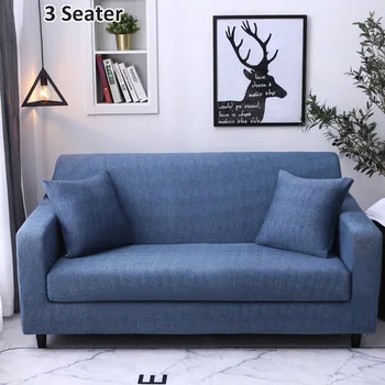 

Blue Smooth Deep Sofa Cover Stretch Slipcovers Sectional Elastic Sofa Covers for Living Room Single/Two/Three Seat Case for Sofa