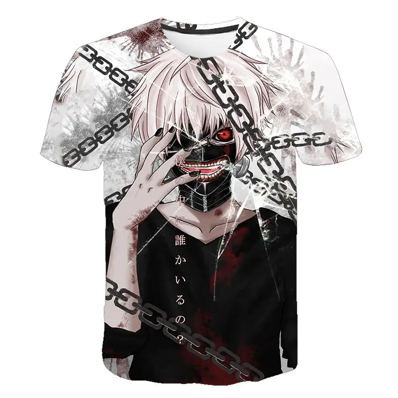 

3d T-shirt Tokyo Ghoul T shirt Men Women Blood Shirt Casual Ken Kaneki Printed Japan Anime Tops Tees Boy Girl Children's Clothes