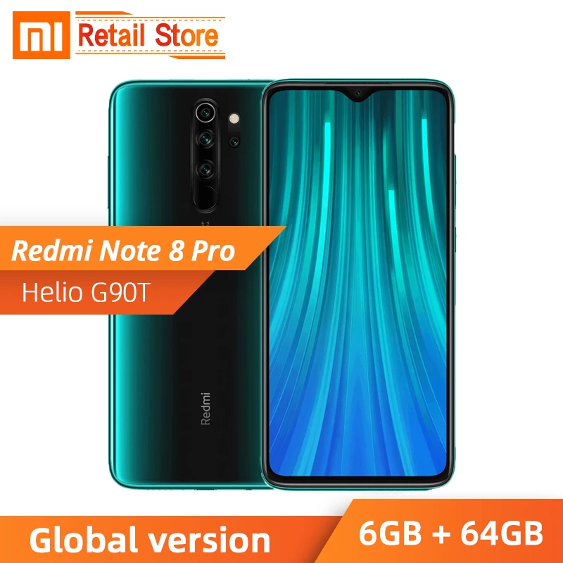 Xiaomi Redmi Note 8 Pro 6 ГБ 128 MTK Heilo G90T мобильный телефон четыре камеры 64MP 4500 мАч NFC 18 Вт