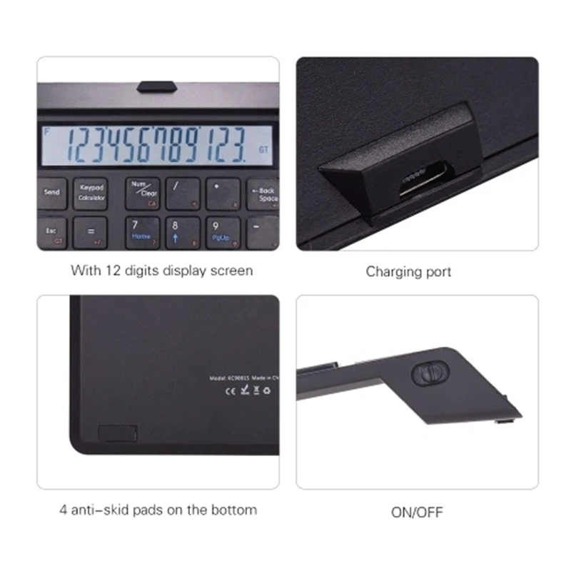  HOT-Wireless Bt 28 Keys Rechargeable Smart Numeric Keypad Keyboard & Calculator Function Data Entry