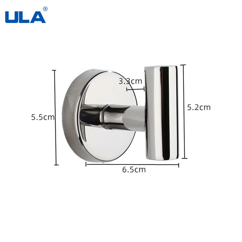 ULA Robe Hook Wall Hooks Towel Hook for Bathroom Stainless Steel Coat Rustproof Hanger for Kitchen Hardware adhesive hook clothes hook towel hook