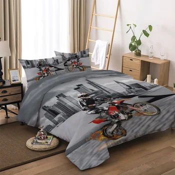 

BEST.WENSD Wholesale bedding Digital Printing Grey durability 12 size US AU EU twin bedding set full size bed set for boy man