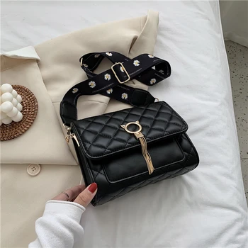 

Solid color female bag soft face shoulder bag wide shoulder strap messenger bag fashion small square bag mobile phone bag wallet