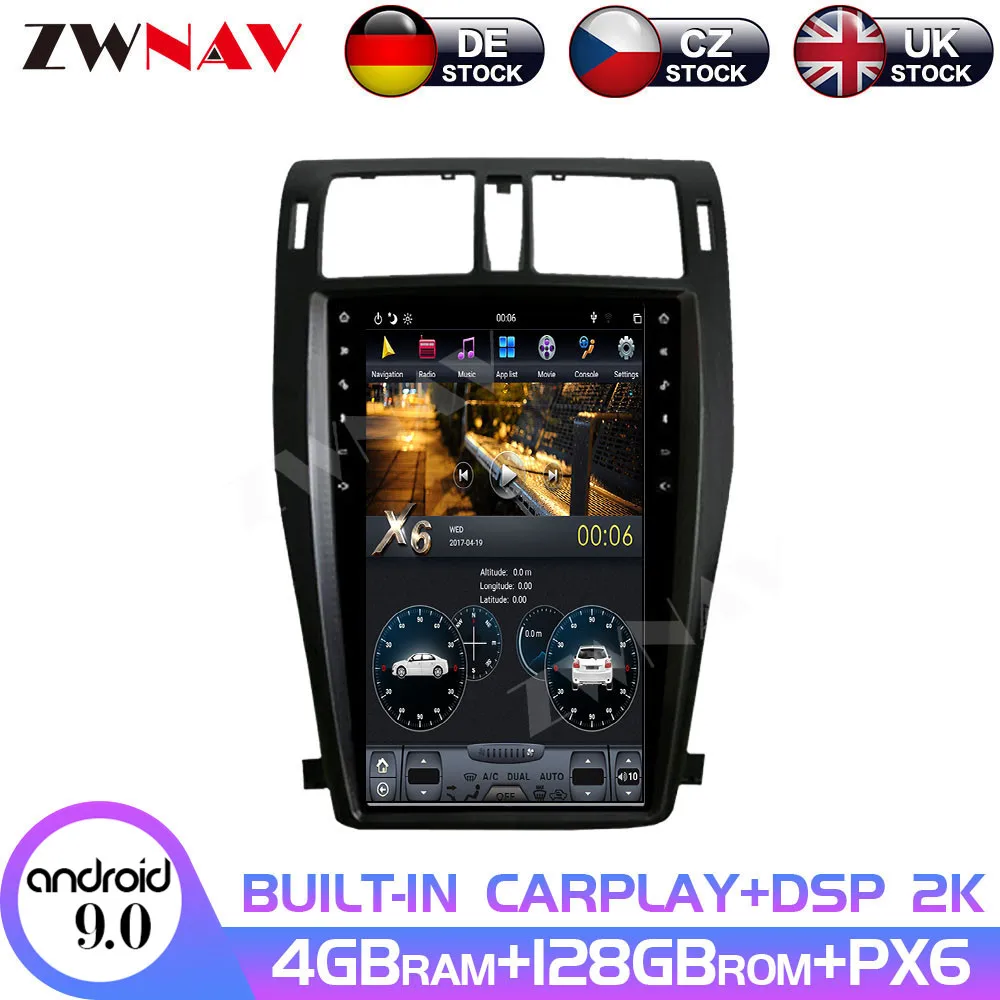 

Carplay DSP Android 9 128G PX6 Vertical Tesla Radio Screen Car Multimedia Player Stereo GPS Navigation For Toyota Crown 2013 +