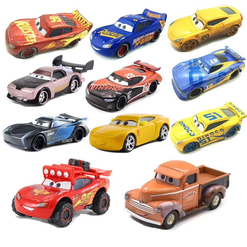 Дисней Pixar Racing 2 3 Golden Thunder McQueen Road Fighter и Bad Guy 1:55 легкосплавный автомобиль · Хранение