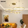 Creative Modern Led Pendant Lights Home Deco Lighting Brushed Rings Chandelier Lighting Hanging Lamps For Living Dining Room 3