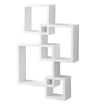

Set of 4 Square Display Shelf Frame Nordic Style Floating Shelf Wall Mounted Photos Book Crafts Storage Shelf Holder Home Decor