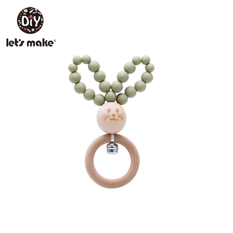 Matcha green Let'S Make деревянные детские игрушки, погремушки для младенцев, кровать Колокольчик для детской кровати Bpa бесплатно деревянные Прорезыватели 0-12 месяцев Новорожденные Детские коляски игрушки - Цвет: Matcha green