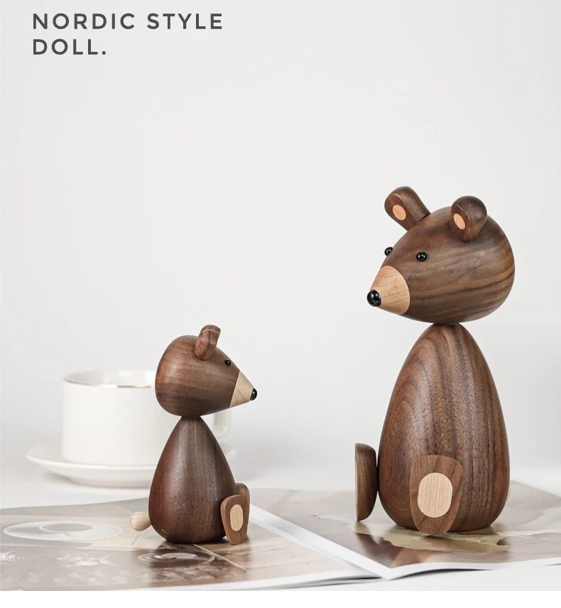 Denmark Wooden Bear Family Figurines