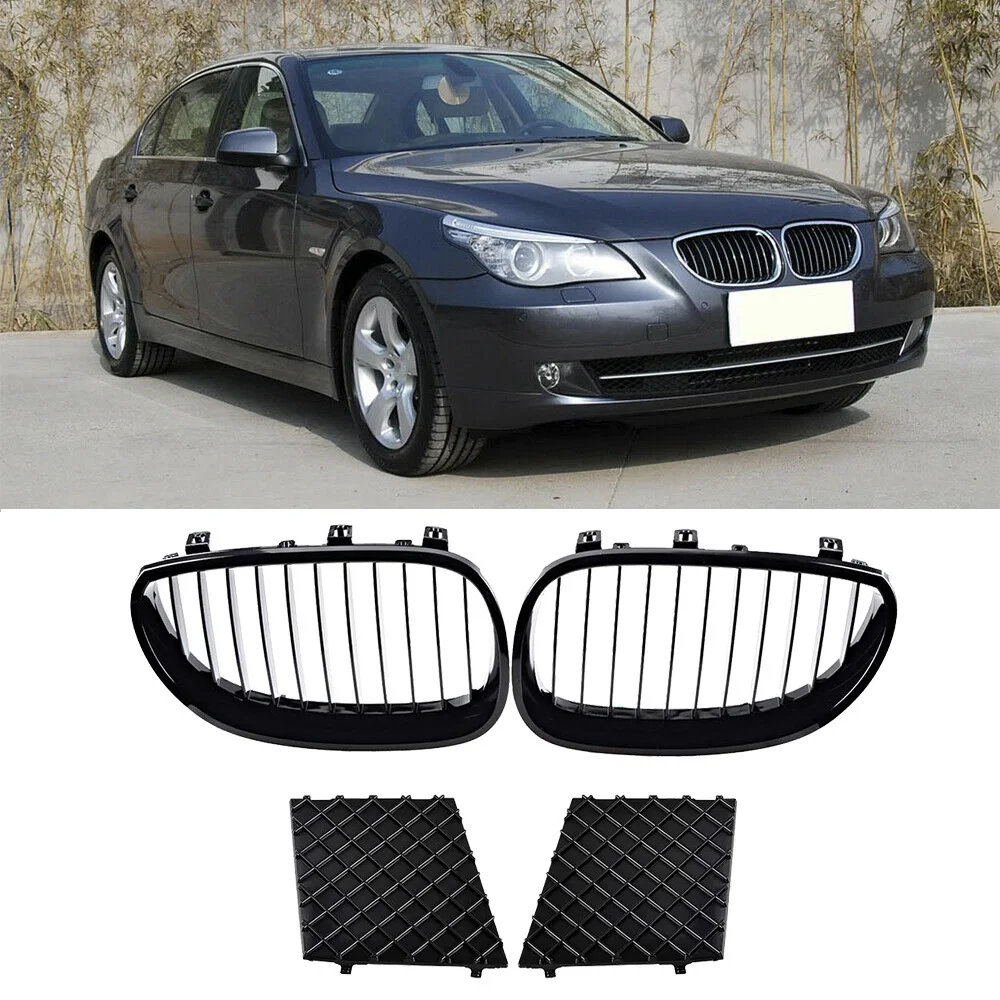 E60 Grill Front Kidney Sport Grilles Hood Grill Lower Kit Bumper Grill