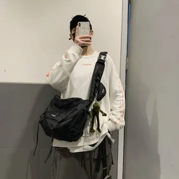 

Hip-Hop crossbody bags 2020 Fashion style Men's Shoulder Travel Messenger Bags Casual Student Trend male canvas High Quality