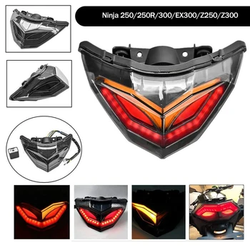 

Motorcycle LED Tail Lights Brake Rear Turn Signals Integrated Light for Kawasaki Ninja 250 300 EX300 Z250 2013-2018