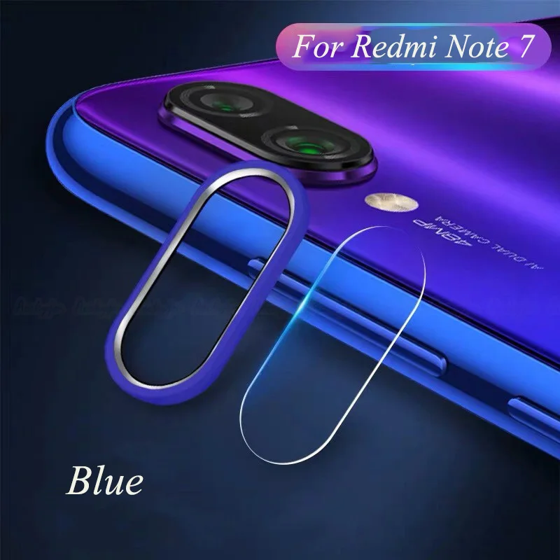 For Xiaomi Redmi Note 7 Camera Lens Protector Tempered Glass Camera Film Camera Metal Ring Case Cover Bumper Redmi Note 7 Pro
