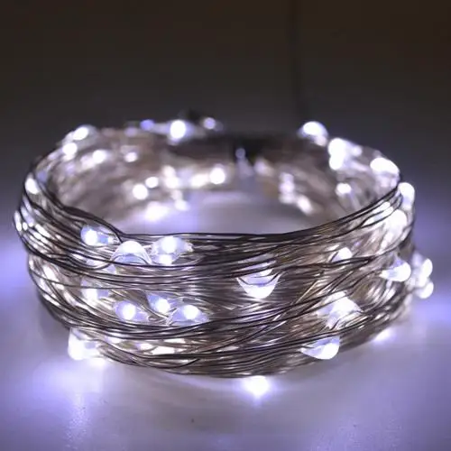 Solar 100LEDs Light Outdoor Garden Wedding Waterproof Wire Lamp Decor Lights Christmas Garland Stringed Light For Wedding Garde - Цвет: White Light