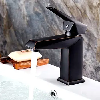 

Black Silver Bathroom Faucet Copper Sink Faucet Hot and Cold Bathroom Faucet