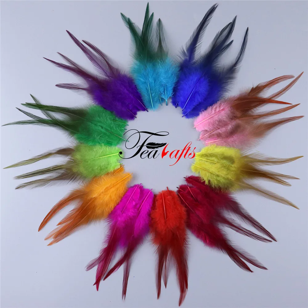 

4"-6" Pheasant Feathers Natural Colorful Rooster Feather Saddle Plume Diy For Handicraft Accessories Christmas Tree Decorations
