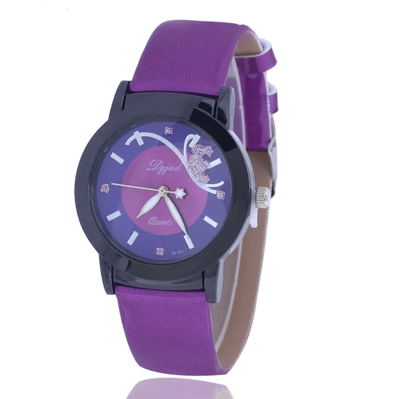 

Watch Women Fashion Trend Waterproof Personality Atmosphere Student Korean Simple Purple Quartz Watches Large Dial reloj mujer