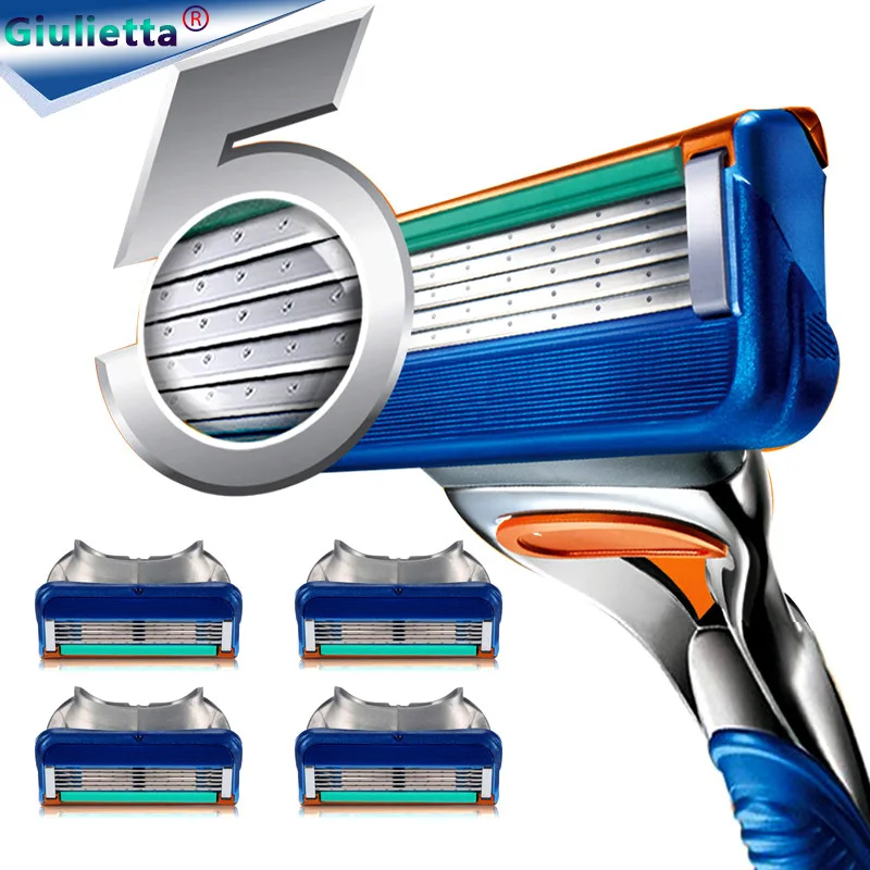 

4pcs/lot Professional Shaving 5 Layers Razor Blades Compatible for Gillettee Fusione For Men Face Care or Mache 3