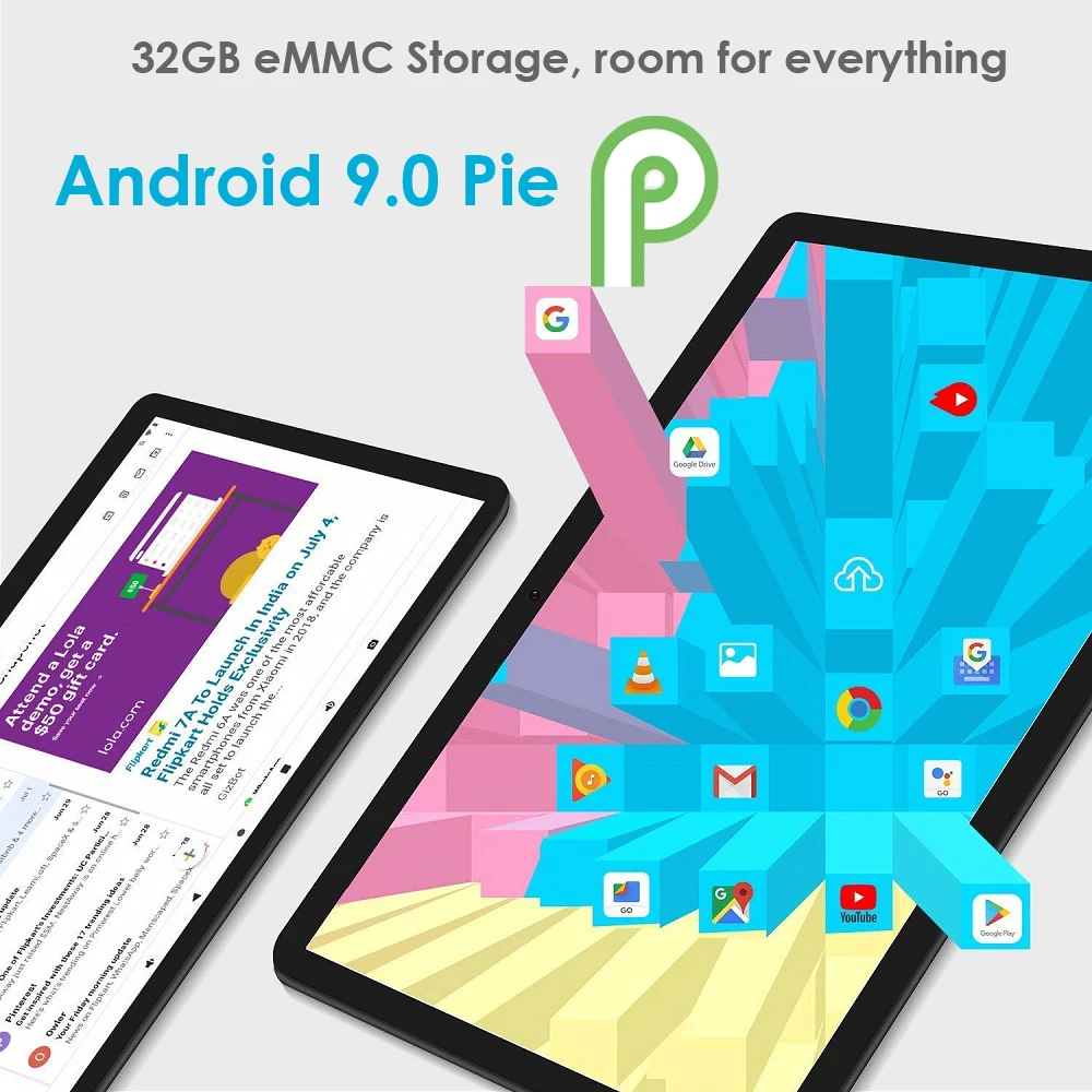 Планшет с 10 дюймовым дисплеем ОЗУ 32 ГБ ПЗУ Android 9 Pie двойная камера 5 0 МП