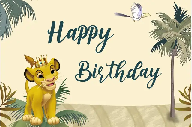 Lion Backdrops African Grassland Animal Baby Shower Kids Birthday Party King Photo Background Photocall Prop Decoration Banner sky blue